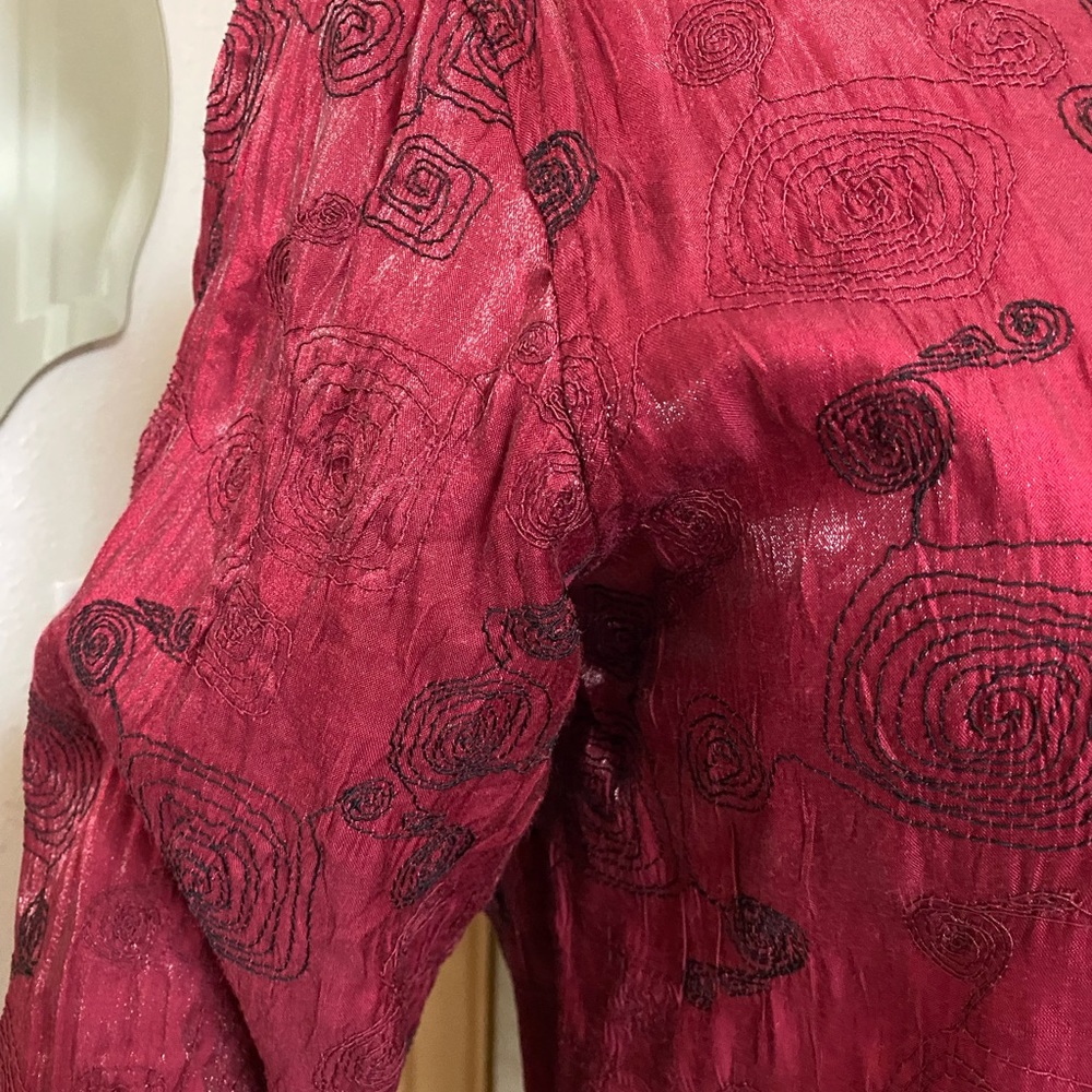 Chico’s Button Down Duster Length Tunic With Embr… - image 2